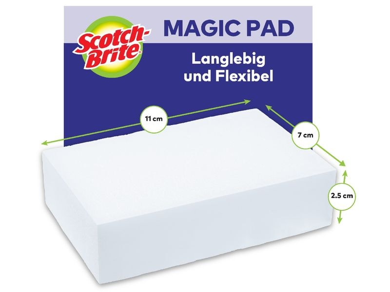 Scotch-Brite Flecken-Radierer 3M Magic Pad Weiss, 12 Stück Reinigungsschwamm