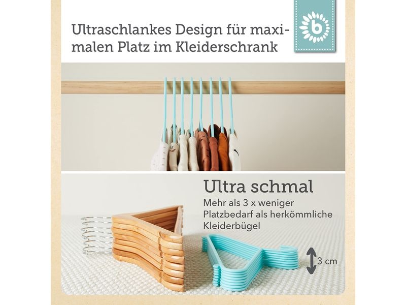 bieco Kleiderbügel 8er Set Türkis Kleiderbügel-Set für Kinder