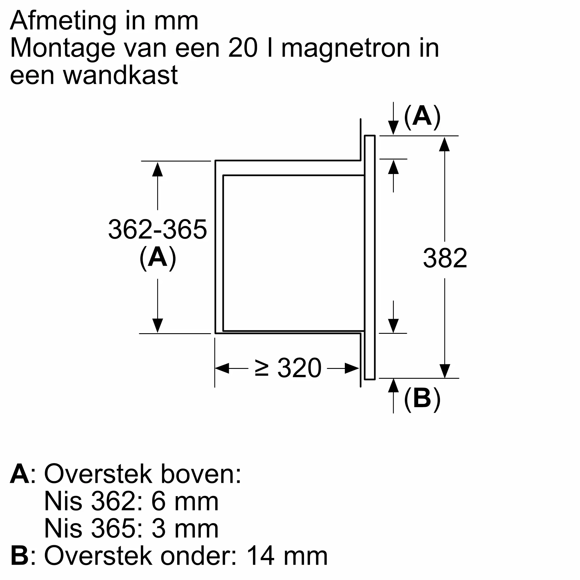 Serie 2 Inbouwmagnetron Zwart