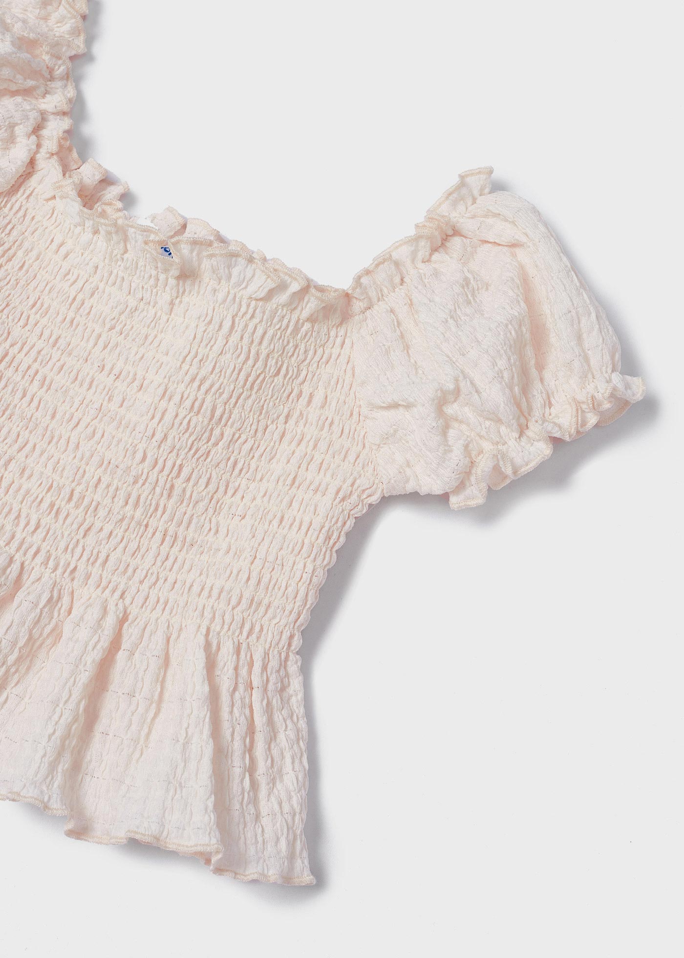 Conjunto de duas peças com blusa de malha franzida para meninas