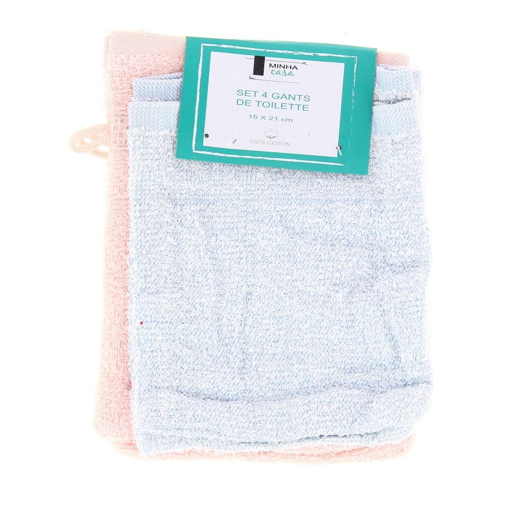 SET 4 GANTS TOILETTES 15X21CM