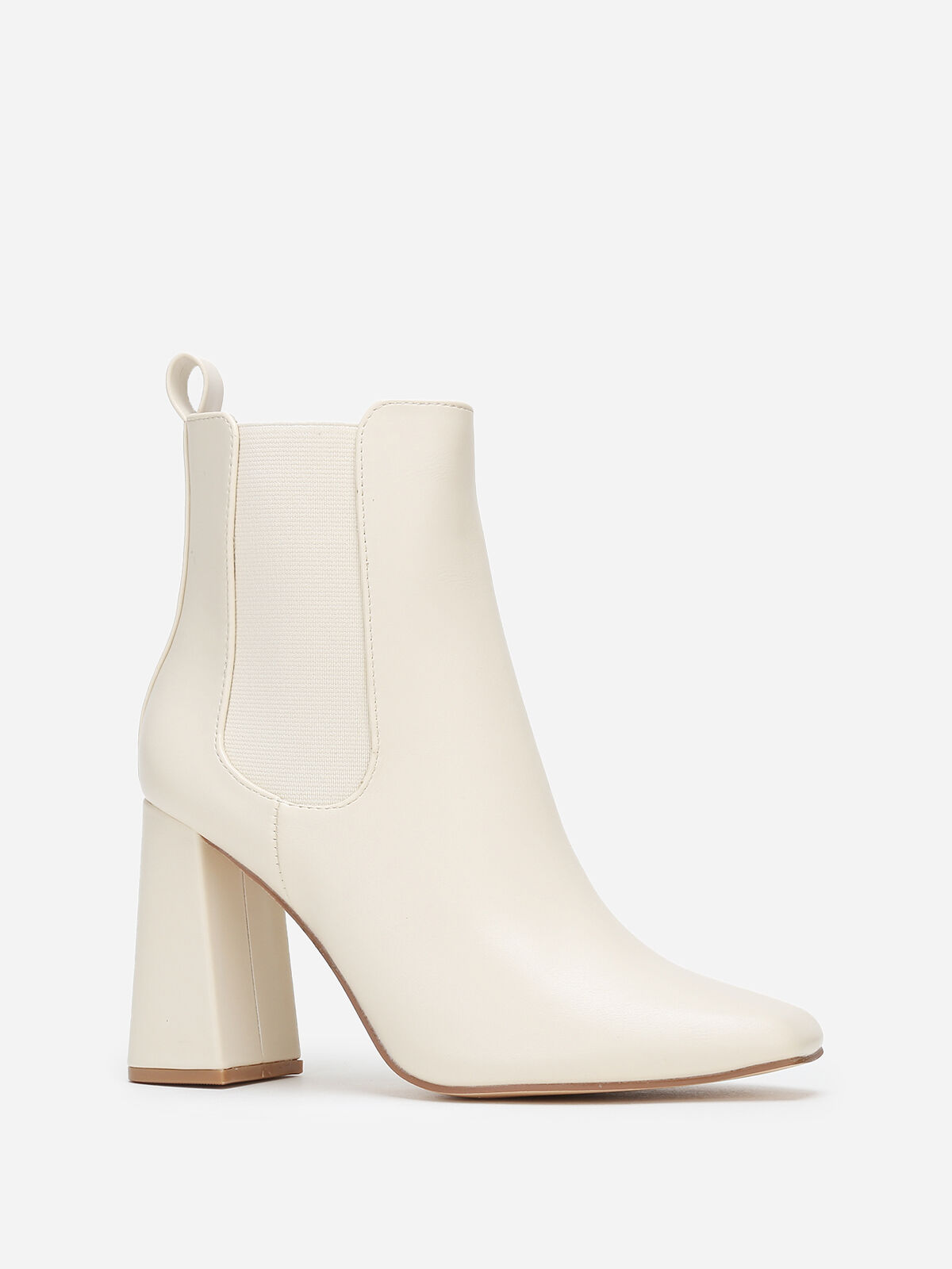 Bottines Chelsea à bout carré- Beige