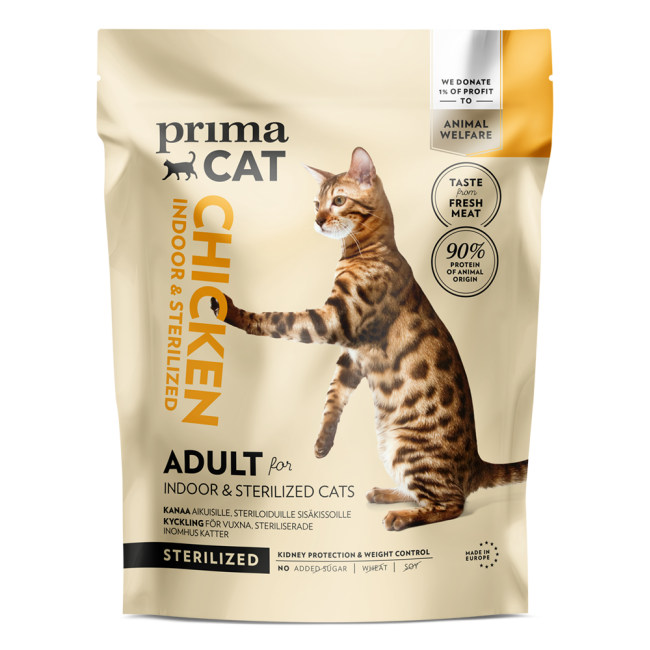 Prima Cat Adult Sterilized au poulet pour chat stérilisé