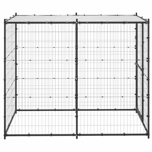 vidaXL Utendørs hundegård med tak 110x220x180 cm