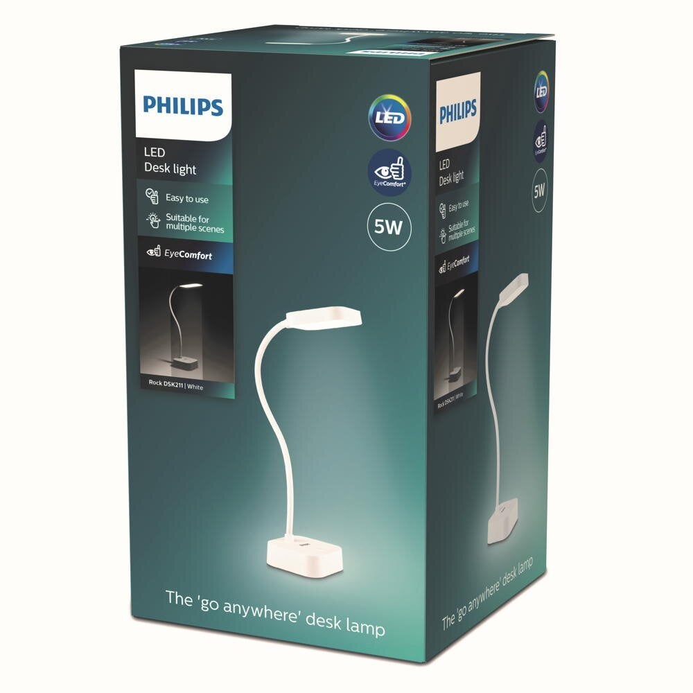 LED oplaadbare tafellamp Rock in wit 5W 90lm