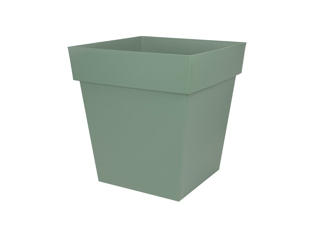 Pot de fleur carré toscane 49,5 x h.52,5 cm - vert laurier