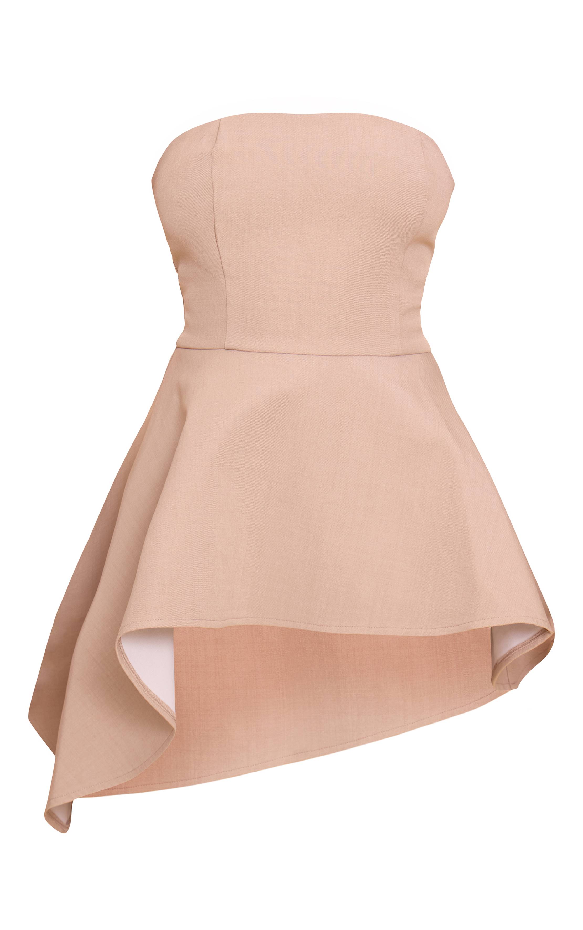 Taupe Haut Bandeau Asymétrique Tailleur Premium Coordonné