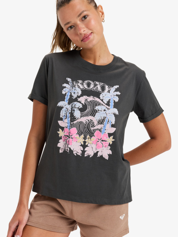 Oceanregular Poster T-shirt à manches courtes Noir Femme