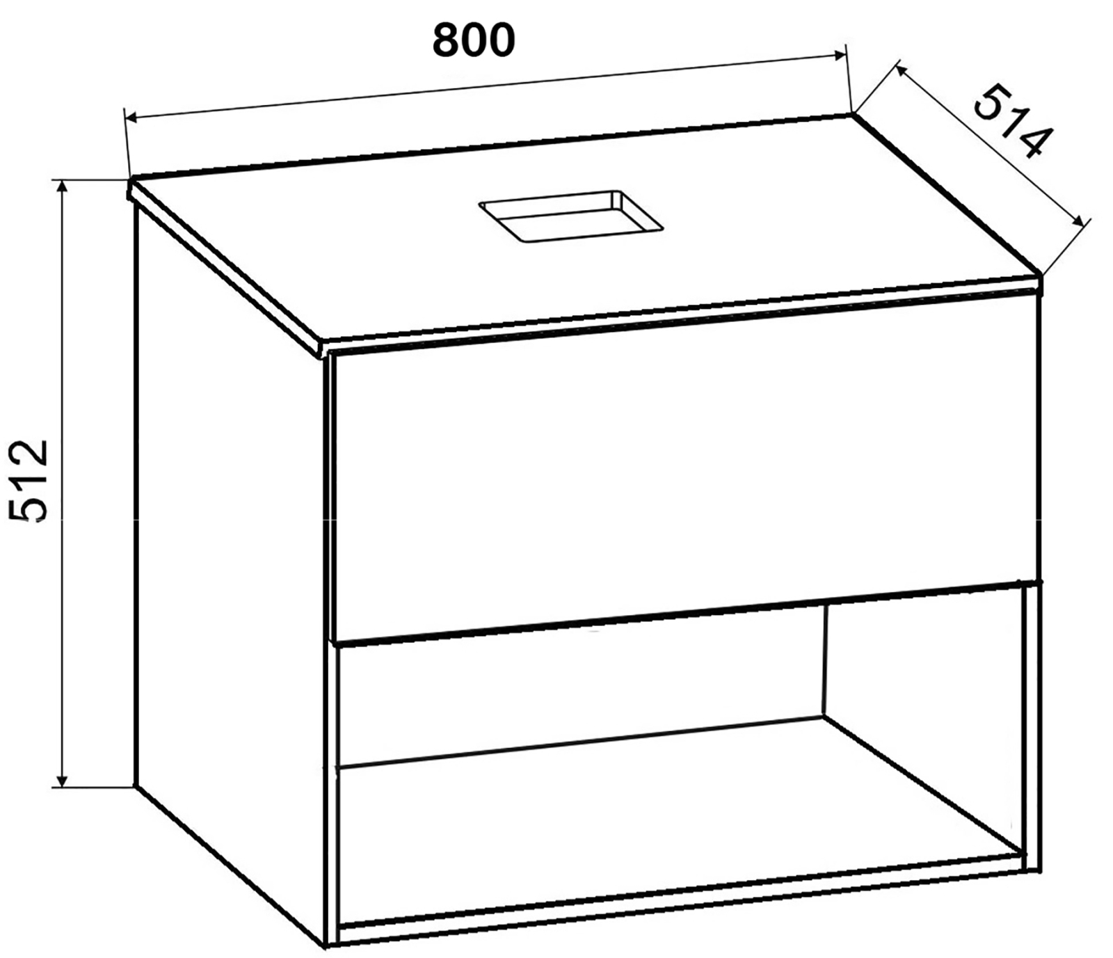 Waschtisch LENDAS II - Honig-Eiche - 80 cm