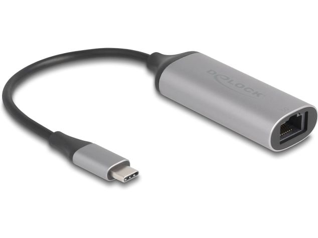 Delock Netzwerk-Adapter USB-C – RJ45 5 Gbps USB Typ-C USB Type-C Adapter zu 5 Gigabit LAN Anthrazit