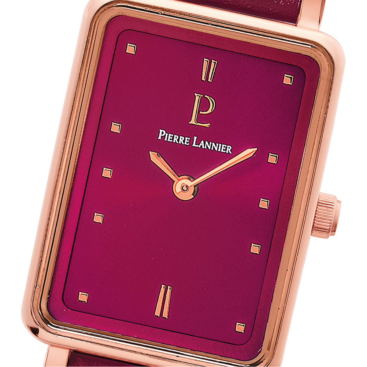 Montre PIERRE LANNIER ariane femme bracelet cuir framboise