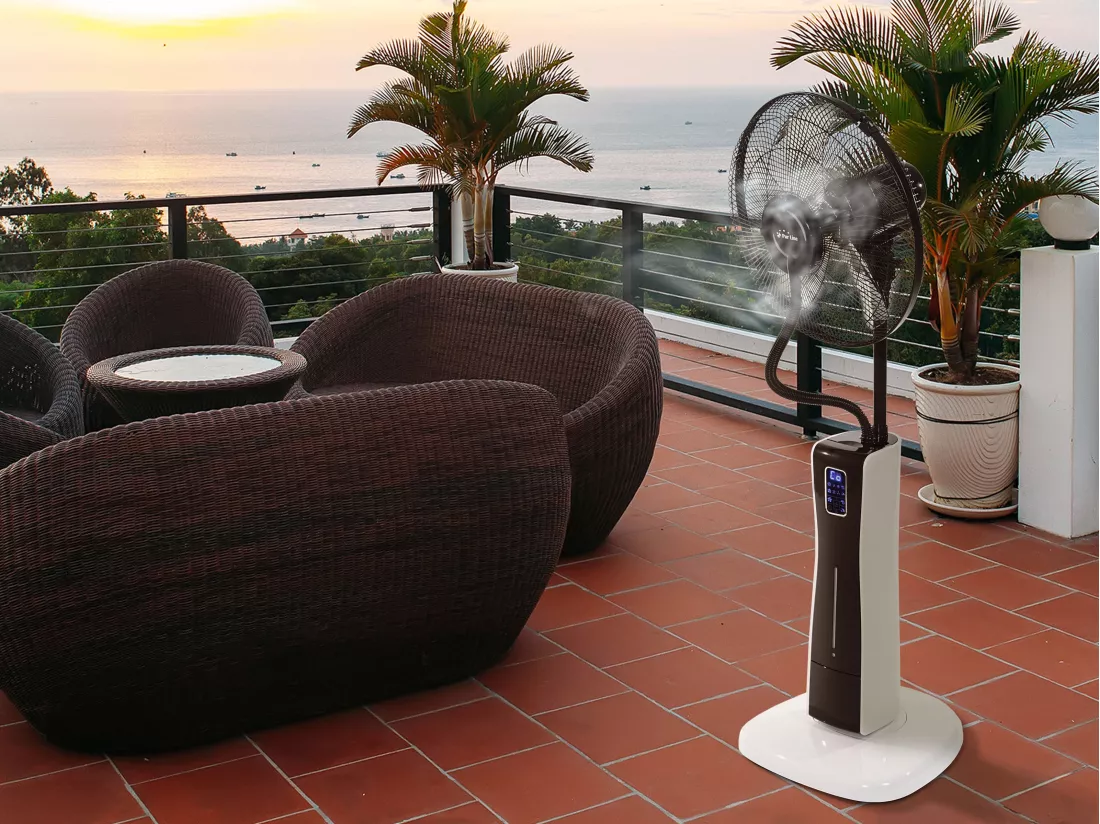 Ventilateur brumisateur à 3 vitesses avec télécommande