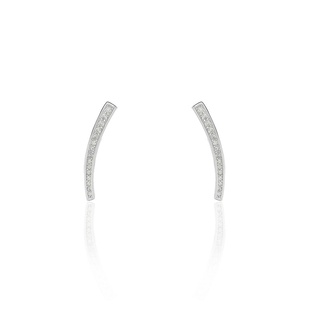Boucles D'oreilles Grimpantes Argent Blanc Solvic Oxydes De Zirconium