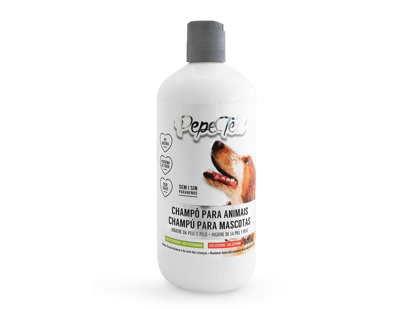 CHAMPÔ PARA ANIMAIS PEPE TED PÊLO E PELE CÃO E GATO 500ML