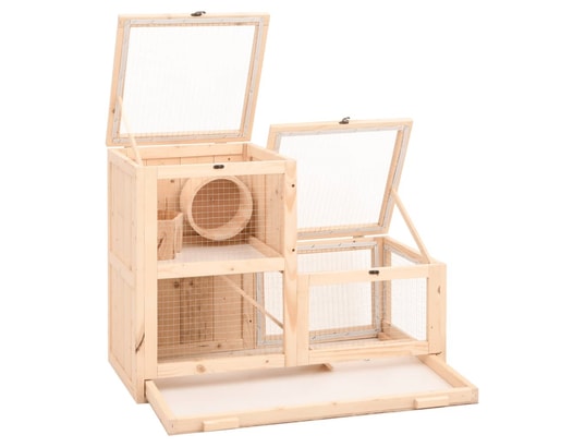 VIDAXL - Cage à hamster 81x40x60 cm bois massif de sapin