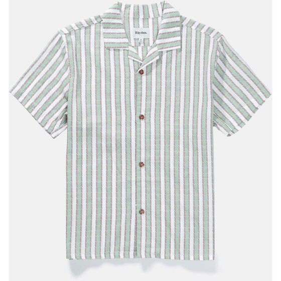Rhythm Vacation Stripe Ss Shirt Sea Green Men SU24