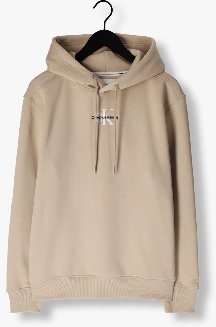CALVIN KLEIN taupe calvin klein sweater monologo hoodie