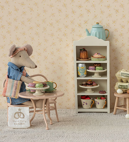 Maileg Miniatur-Café-Set - Tisch und Bank - Maus - Rosa