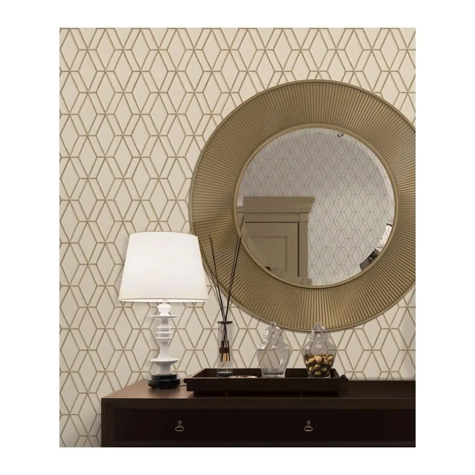 Dutch Wallcoverings - Wallstitch hexagonal beige - 0,53x10,05m