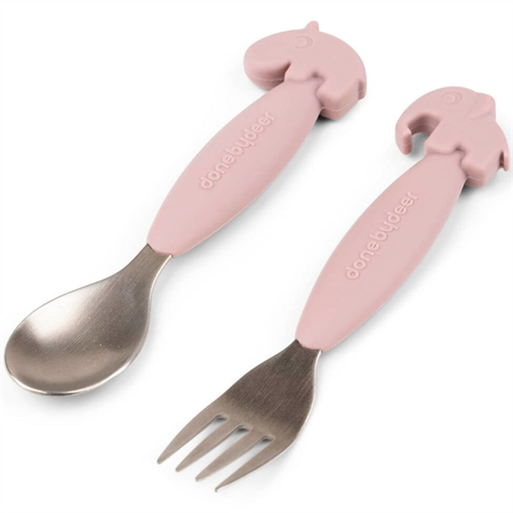 Done by Deer YummyPlus Easy Grip Cutlery Set Powder - DonebyDeer