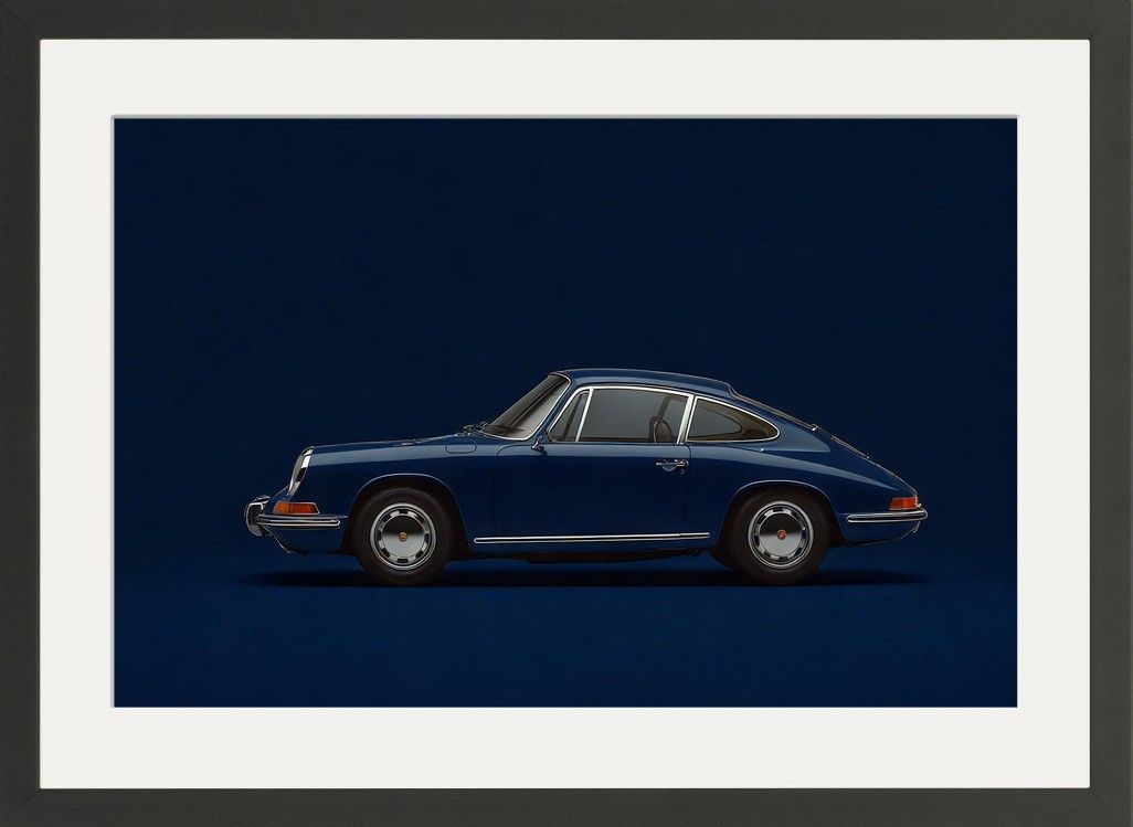 Art Print Blue Porsche