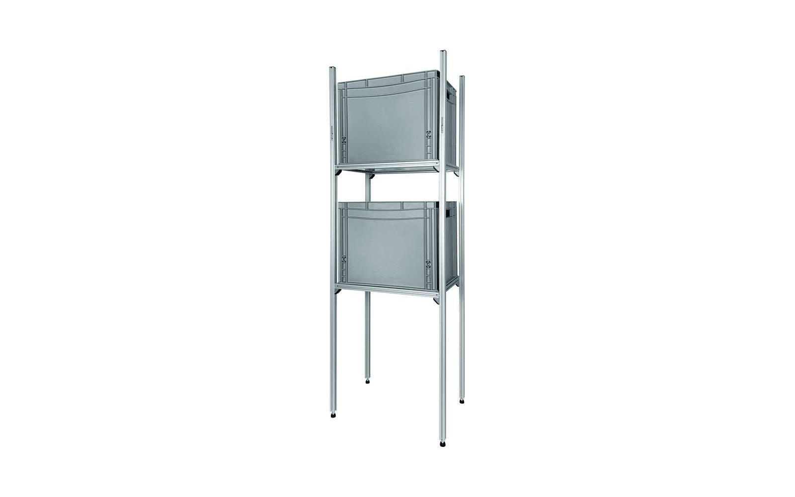 SYS-RACK  Aluminium Regal-System 43-L-RR-1 Längs für Heckgarage 45 x 31 x 130 cm