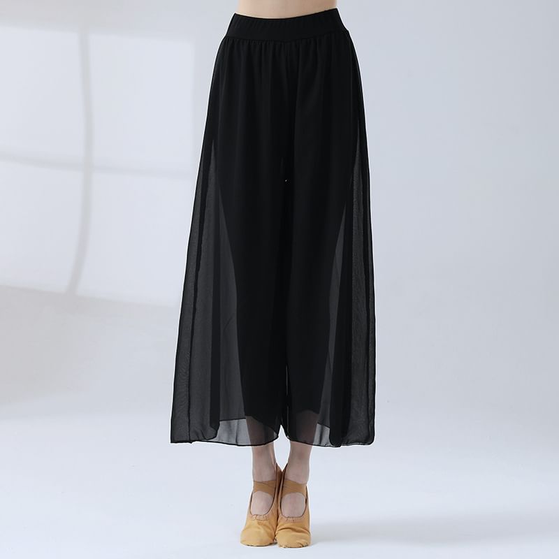 femmal - Hoge taille effen wijde broek
