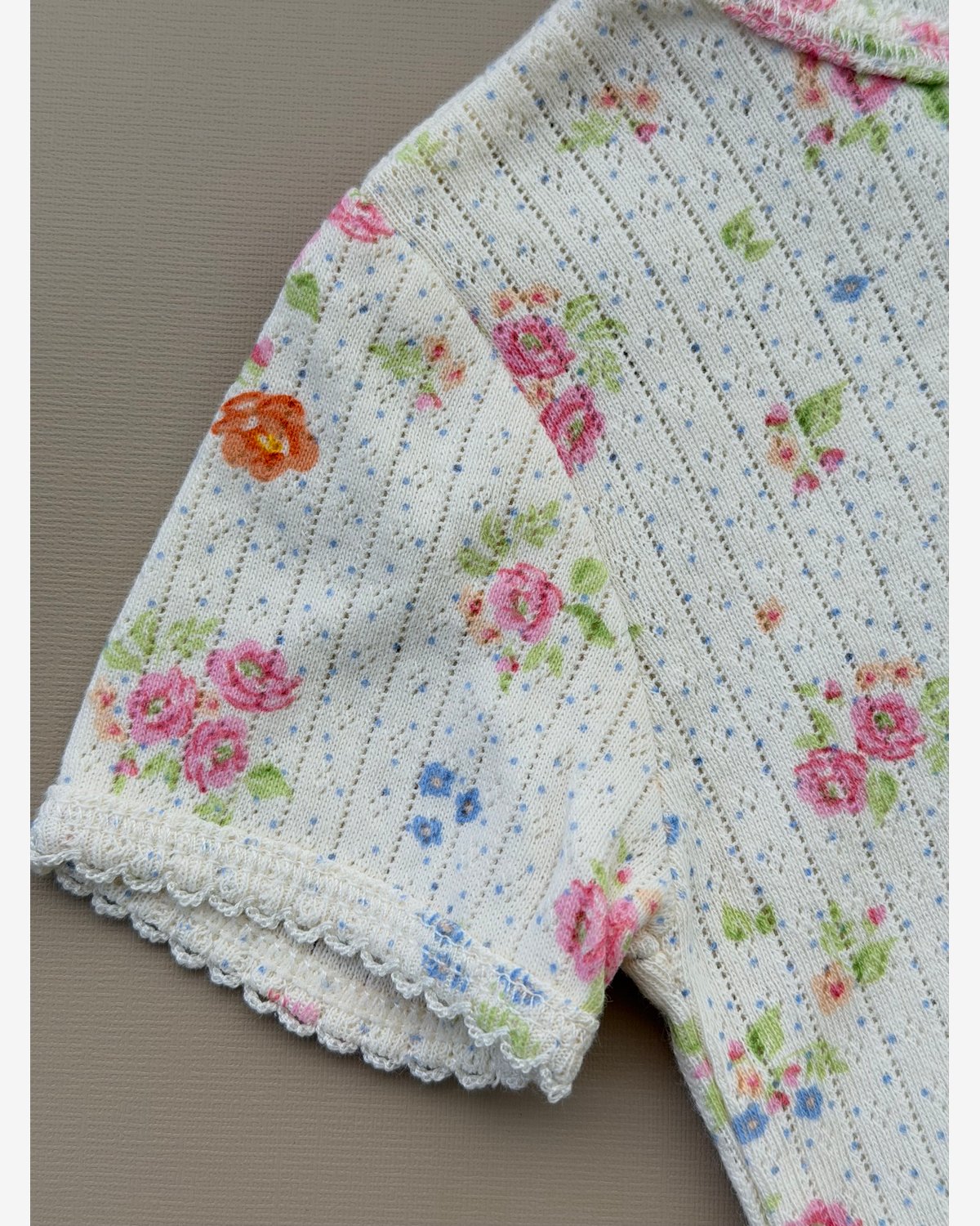 Body Kortermet – 100% Øko Bomull, Pointelle | Minnie Short Sleeve Body