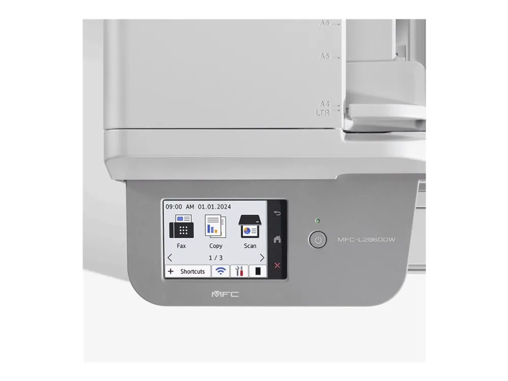 Brother MFC-L2960DW - Multifunktionsprinter - S/H - laser - Letter A (216 x 279 mm)/A4 (210 x 297 mm) (original) - A4/Legal (medie) - op til 34 spm (kopiering) - op til 34 spm (udskriver) - 250 ark - 33.6 Kbps - LAN, Wi-Fi(n), USB 2.0