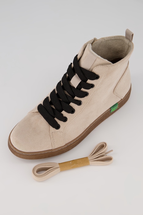 Jana Stiefeletten, Veloursoptik, vegan, Weite G