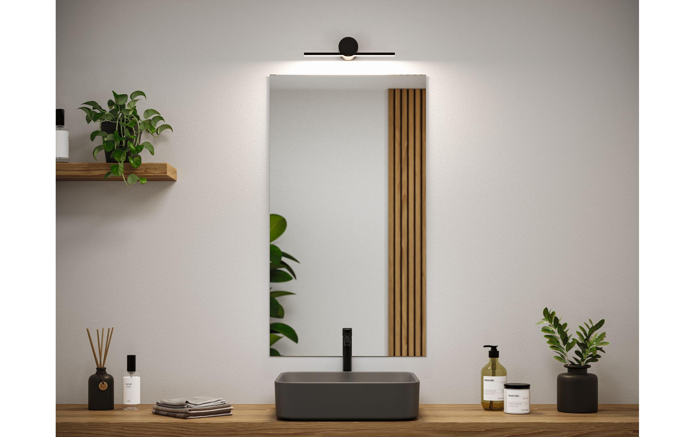 Spiegelleuchte LED Sava 4.2W SchwarzSpiegelrohrleuchte mit Schutzart IP44