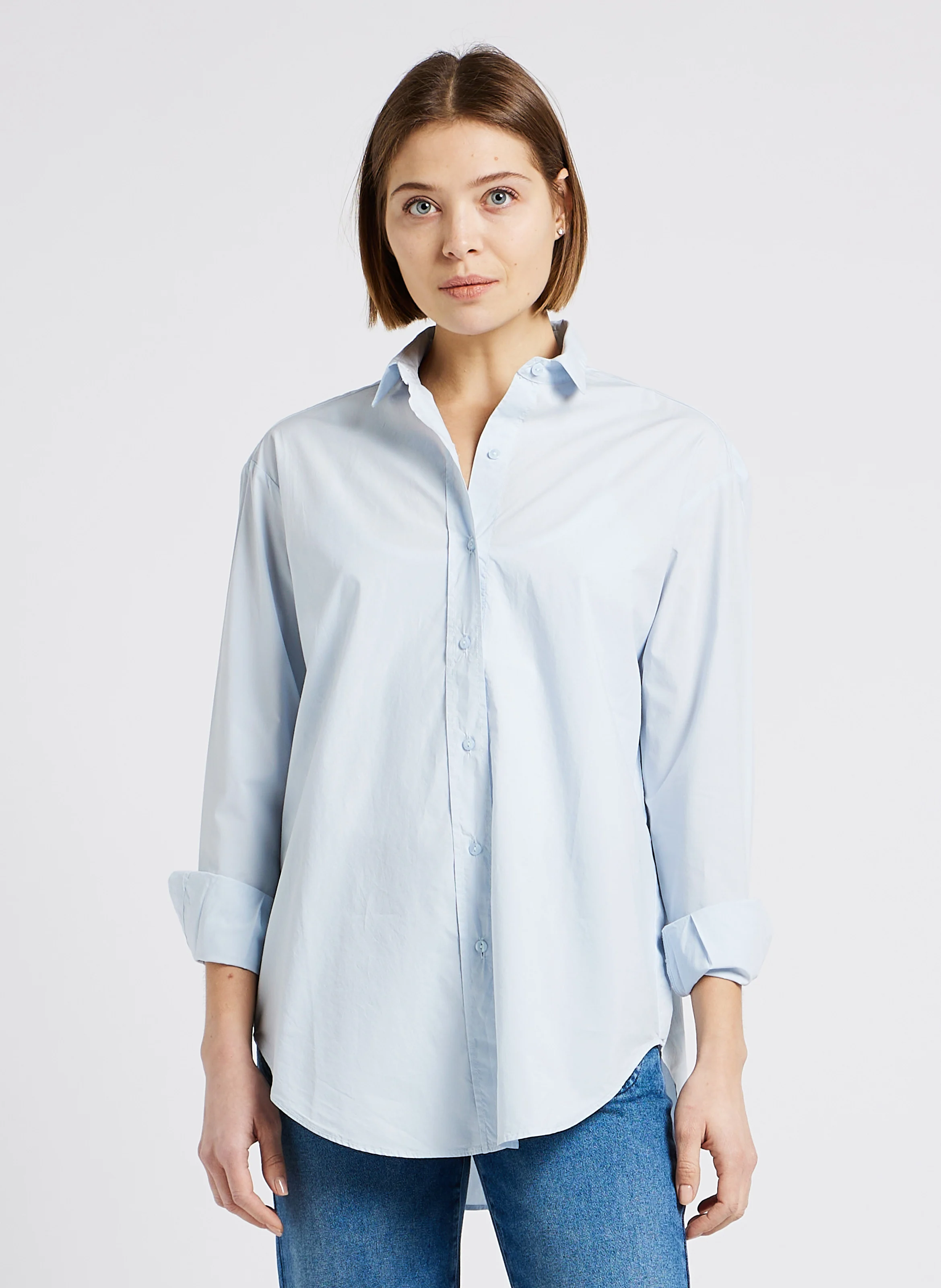 Chemise ample en coton | Bleu