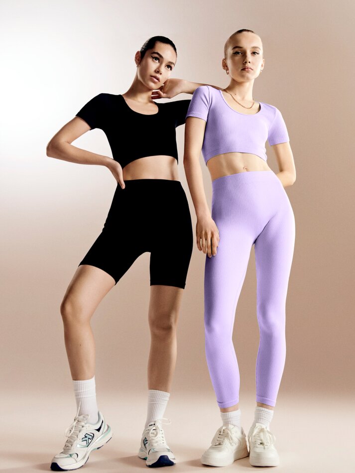 Calça legging de ciclismo sem costura - Preta