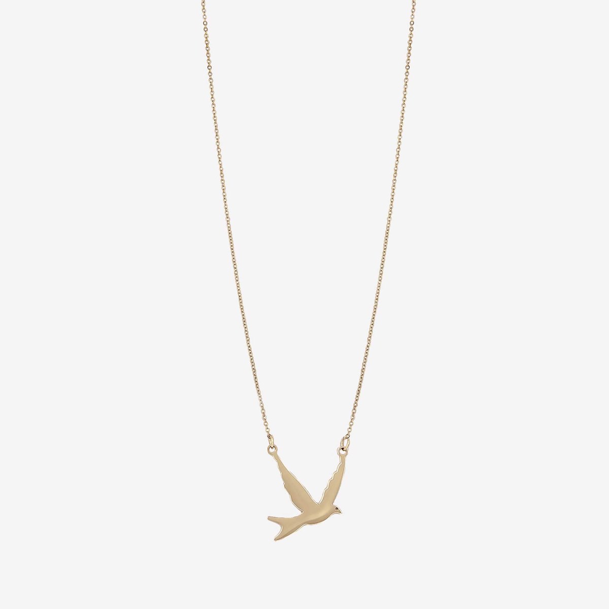 Collier Oiseau acier doré or