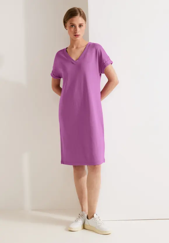 Jersey Kleid in Unifarbe - meta lilac