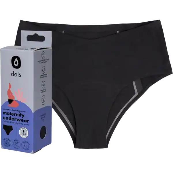 Nahtlose Schwangerschaftsunterwäsche High Waist Gr. M-L schwarz