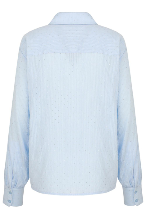 Fluresk blauwe dames blouse