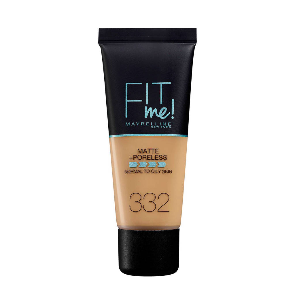dekt goed, en mooie kleurFit Me! Matte + Poreless liquid foundation - 332 Golden Caramel