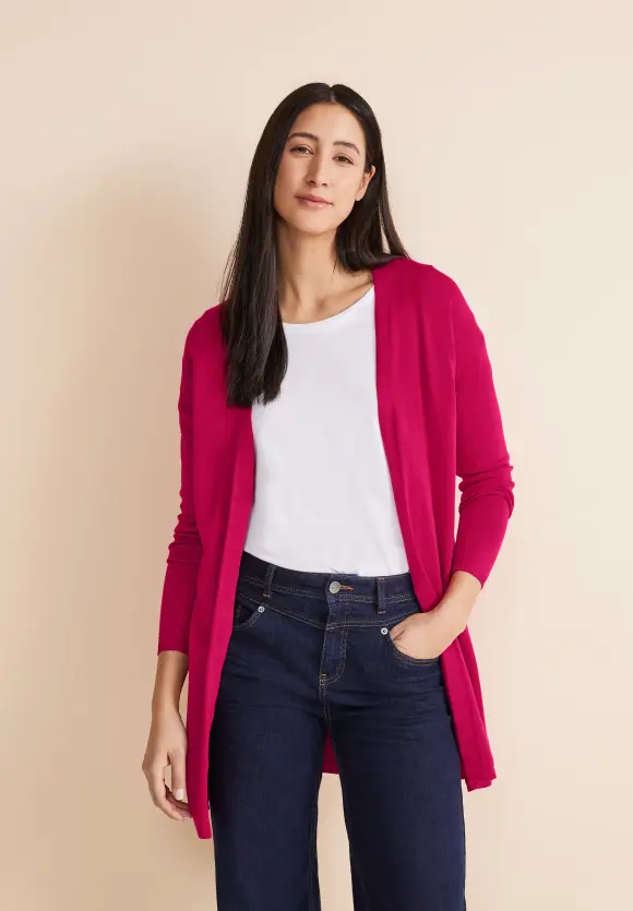 Langer Cardigan - firefly red