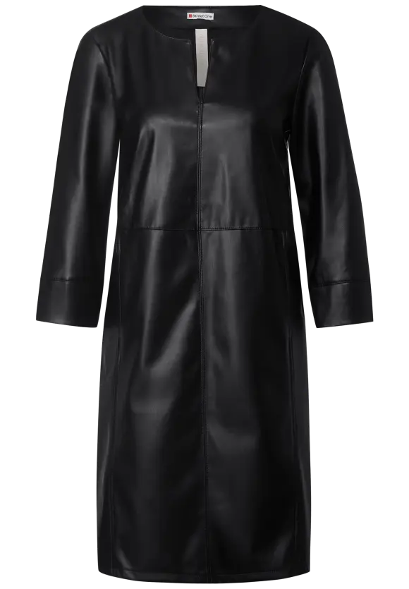 Kleid in Lederoptik - Black