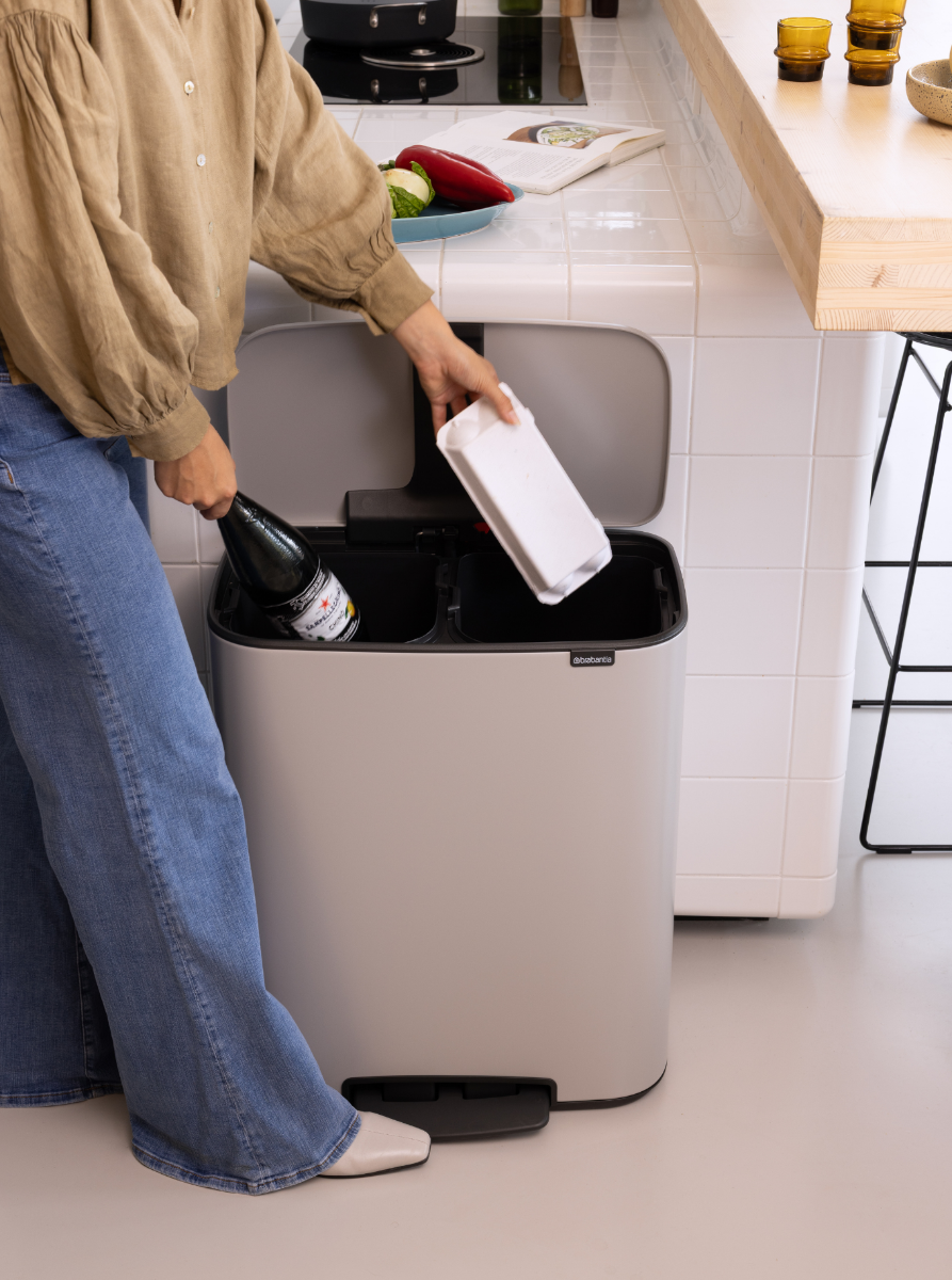 Bo Pedaalemmer, met 2 binnenemmers, 2 x 30 liter - Soft Grey