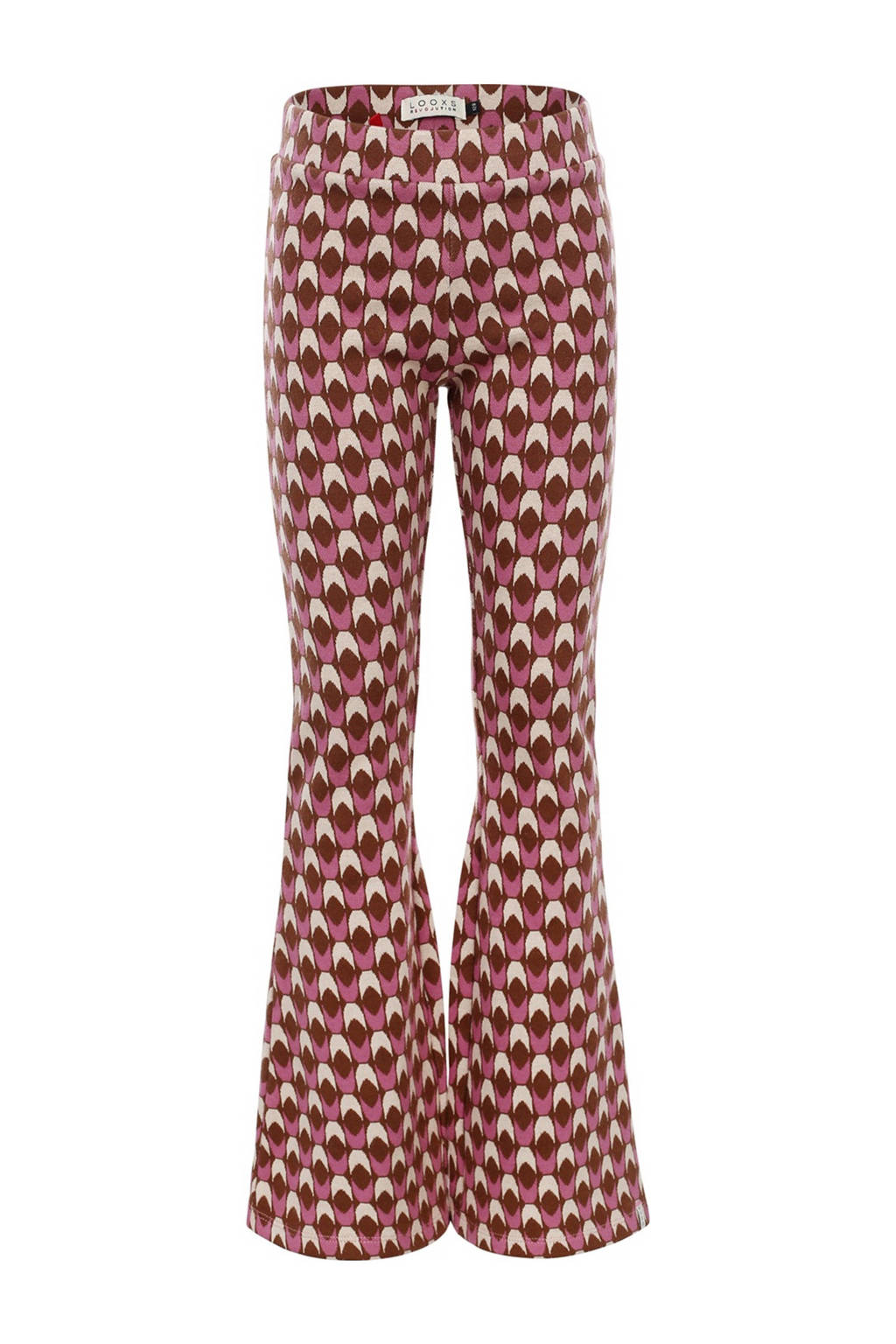 LOOXS broek met all over print roze