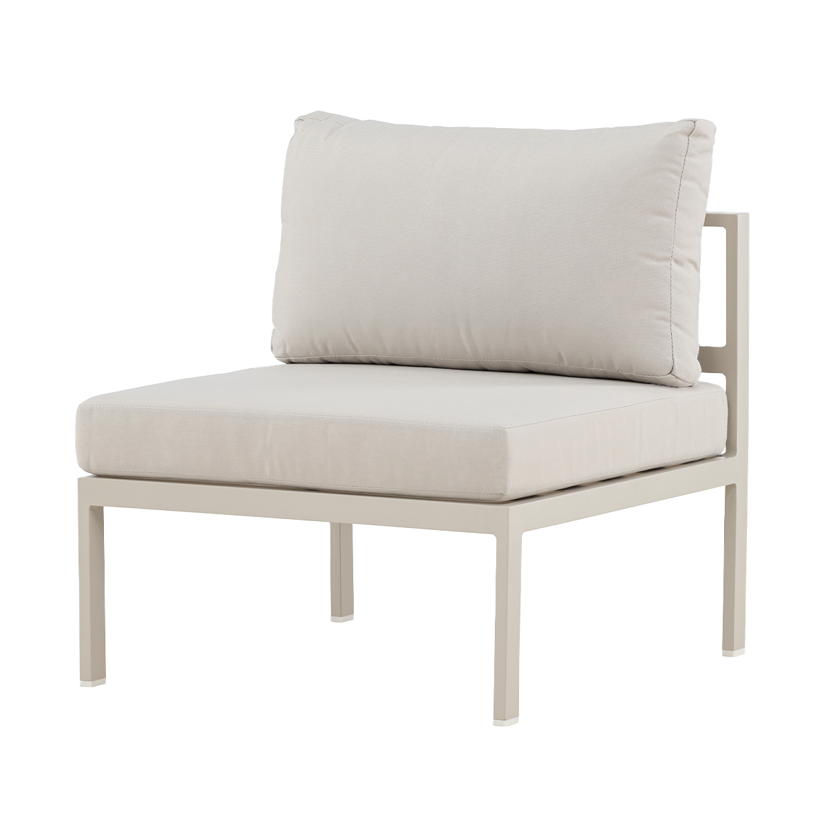 Modulair tuin bankelement Glen - met zitkussens Beige