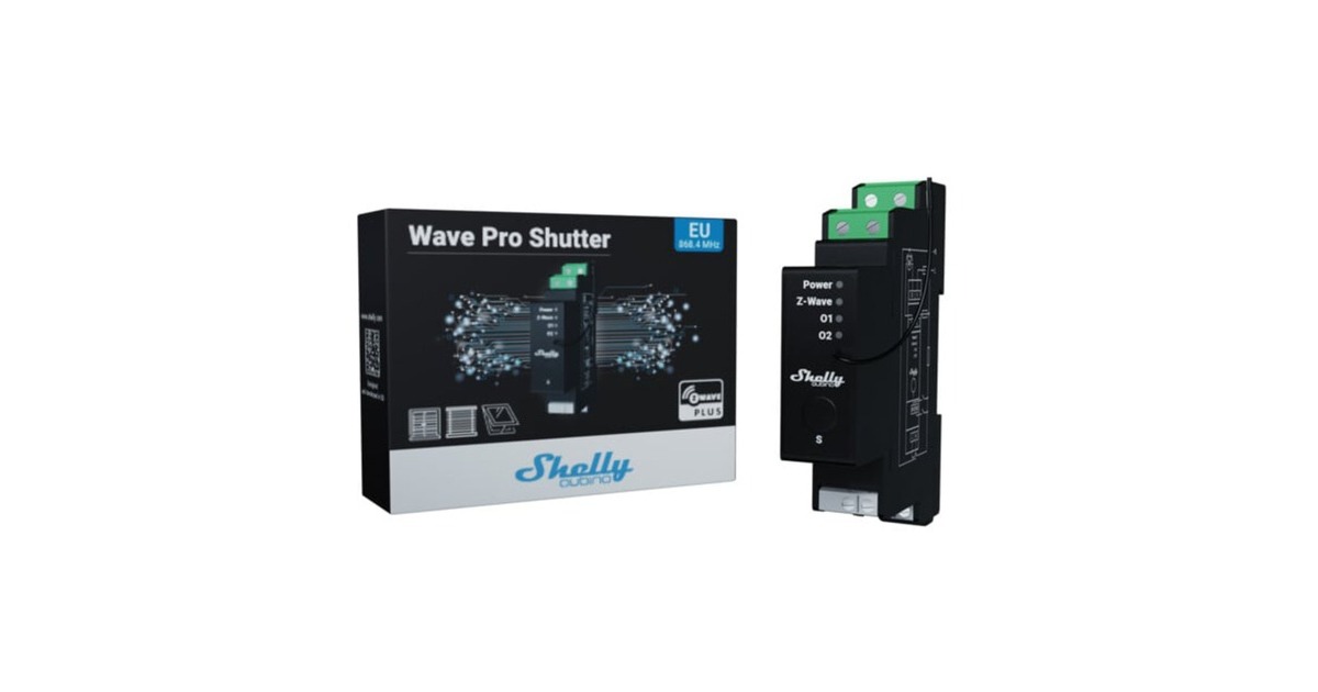 ShellyWave Pro Shutter schakelaar  (Zwart, Z-Wave S800)