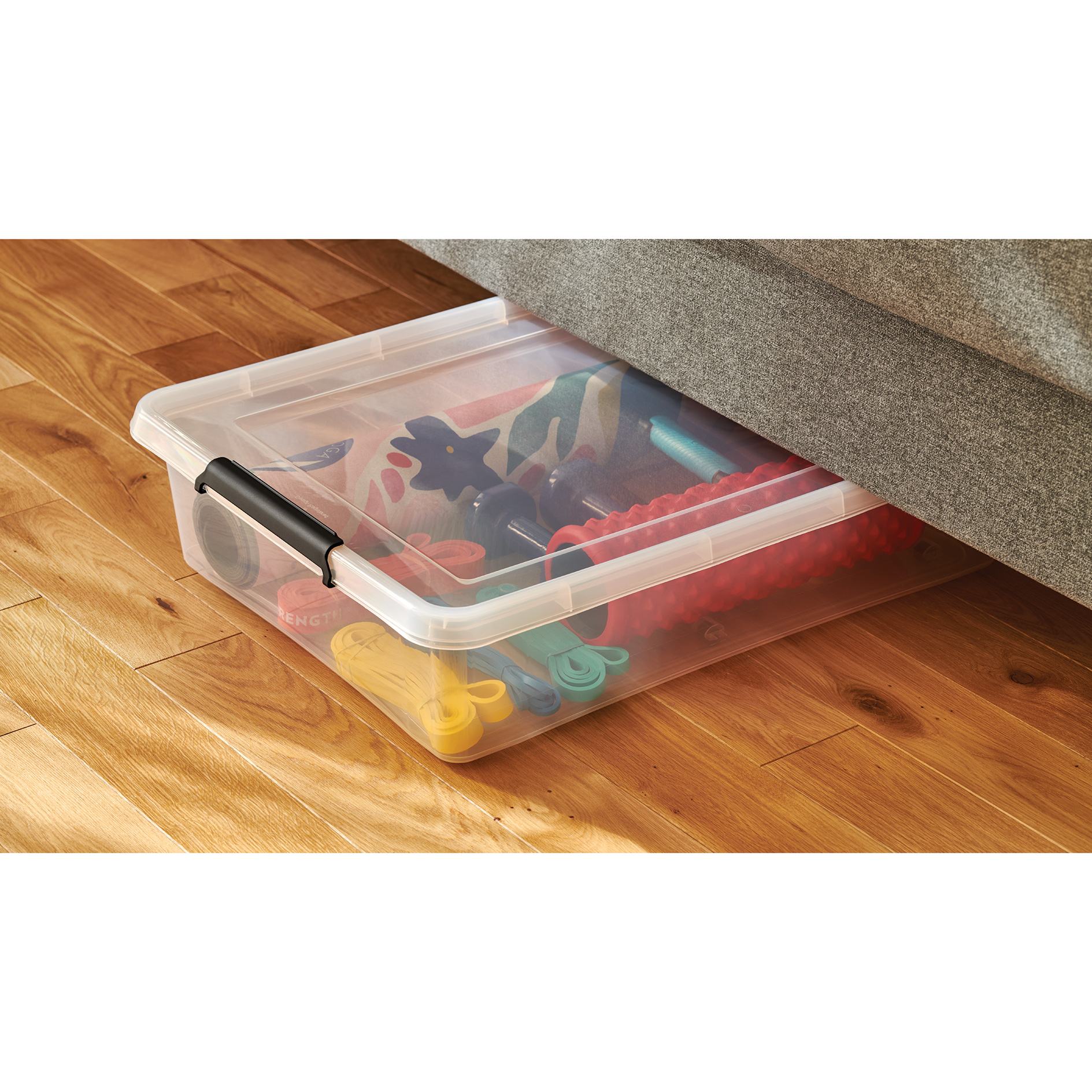 Unterbettkommode - transparent - rollbar - 61 Liter
