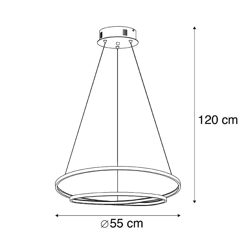 Design hanglamp goud 55 cm incl. LED dimbaar - Rowan