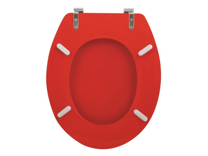 MSV Toilettensitz Rot Toilettensitz aus MDF mit Edelstahlscharnieren