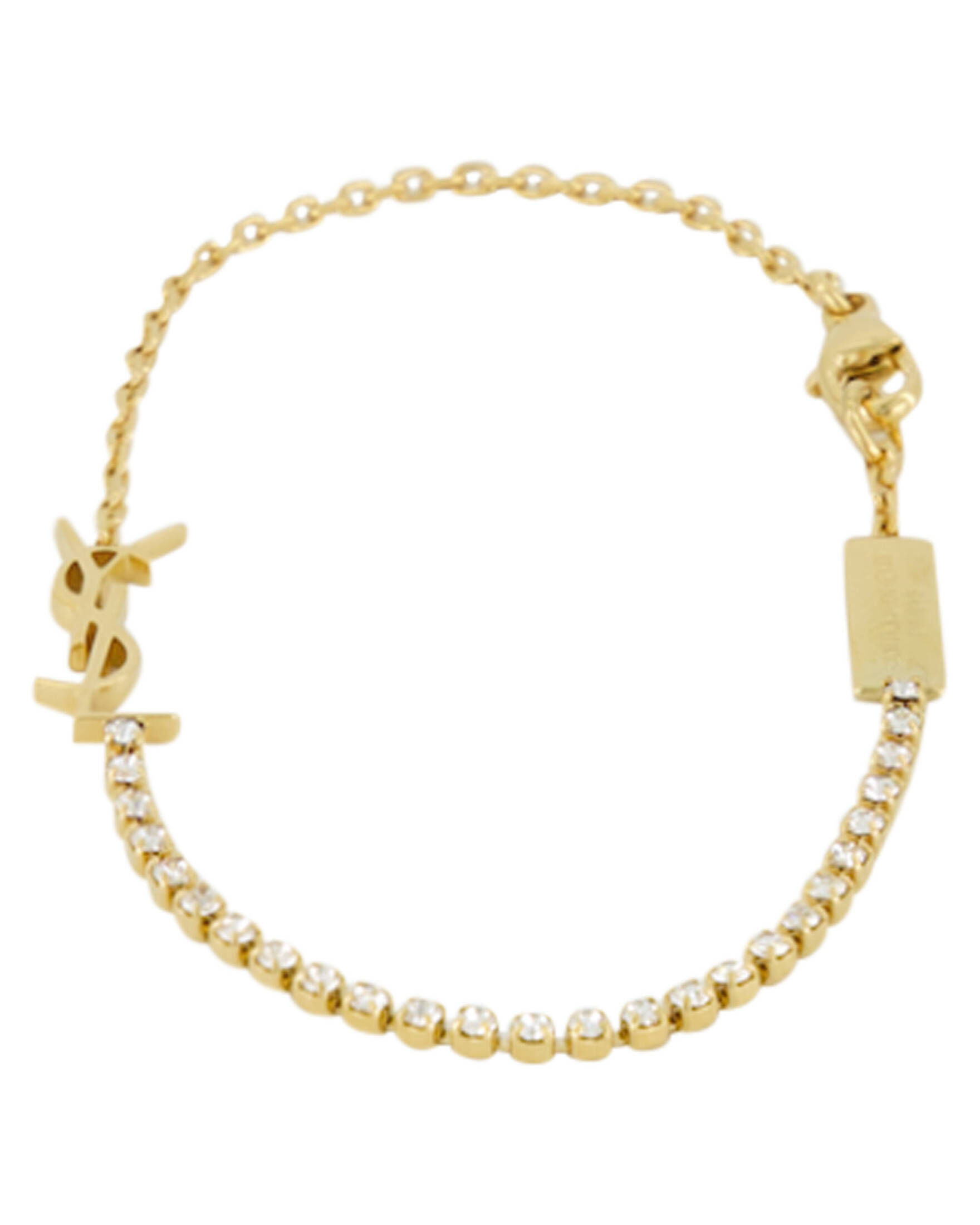Saint Laurent| Damen Armband mit YSL Cassandre und Strass