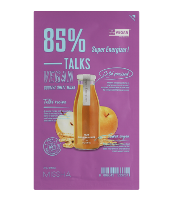 Missha Talks Vegan Squeeze Sheet Mask Super Energizer! Pear/Balloon Flower 27g