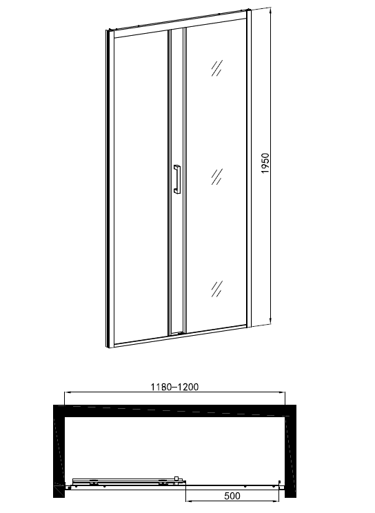 Badstuber Elite schuifdeur 120x195cm met soft-close systeem matzwart